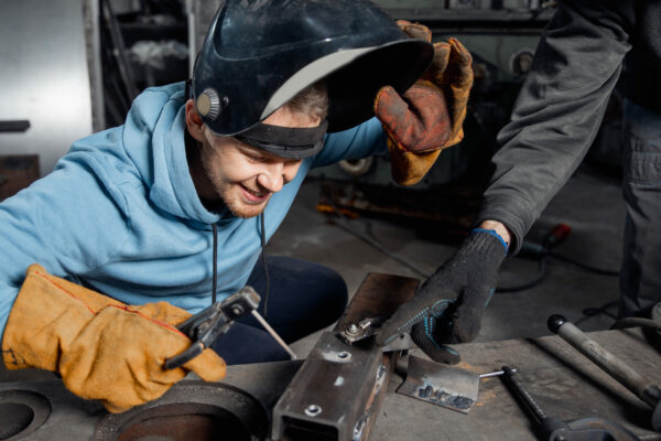 Training,Weld,Young,Male,Student,Welder,Studying,At,Industrial,University Training,Weld,Young,Male,Student,Welder,Studying,At,Industrial,University